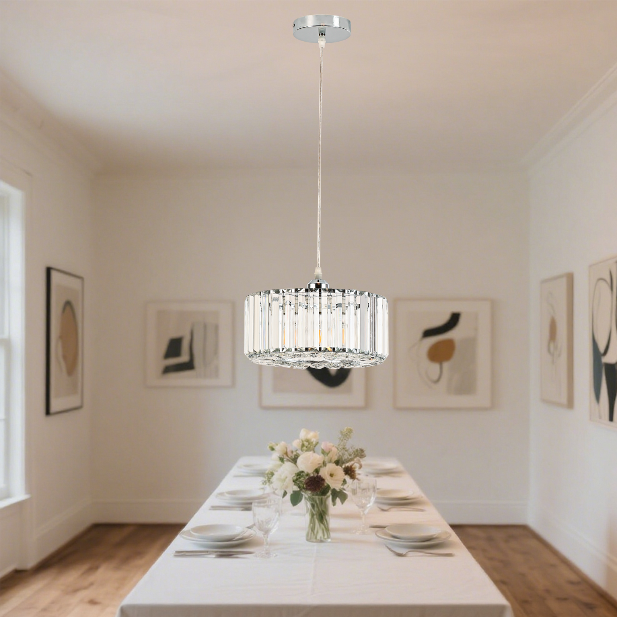 Lampa Vetro chrom oświetlona